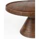 Table Basse Floss Zuiver Table d'Appoint Console Ronde en Acacia Couleur Noyer 33x60x60cm