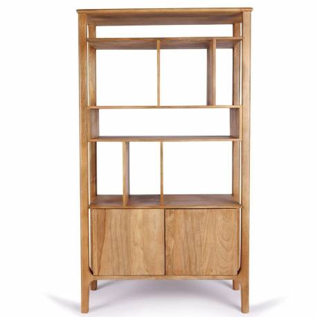 Bibliothèque Itarsi Athezza Meuble Etagère de Rangement en Manguier Scandinave 40x100x180cm