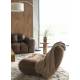 Fauteuil Lounge Wyatt Dutchbone Assise 1 Place Velours Beige et Bois Sofa Siège de Salon Rétro 70,5x87x101cm