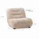 Fauteuil Lounge Wyatt Dutchbone Assise 1 Place Velours Beige et Bois Sofa Siège de Salon Rétro 70,5x87x101cm