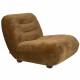 Fauteuil Lounge Wyatt Dutchbone Assise 1 Place Velours Cognac et Bois Sofa Siège de Salon Rétro 70,5x87x101cm