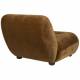 Fauteuil Lounge Wyatt Dutchbone Assise 1 Place Velours Cognac et Bois Sofa Siège de Salon Rétro 70,5x87x101cm