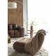Fauteuil Lounge Wyatt Dutchbone Assise 1 Place Velours Cognac et Bois Sofa Siège de Salon Rétro 70,5x87x101cm