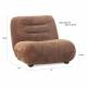 Fauteuil Lounge Wyatt Dutchbone Assise 1 Place Velours Cognac et Bois Sofa Siège de Salon Rétro 70,5x87x101cm