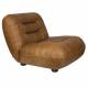 Fauteuil Lounge Wyatt Dutchbone Assise 1 Place Cuir Cognac et Bois Sofa Siège de Salon Rétro 70,5x87x101cm