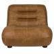 Fauteuil Lounge Wyatt Dutchbone Assise 1 Place Cuir Cognac et Bois Sofa Siège de Salon Rétro 70,5x87x101cm