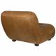 Fauteuil Lounge Wyatt Dutchbone Assise 1 Place Cuir Cognac et Bois Sofa Siège de Salon Rétro 70,5x87x101cm