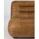 Fauteuil Lounge Wyatt Dutchbone Assise 1 Place Cuir Cognac et Bois Sofa Siège de Salon Rétro 70,5x87x101cm