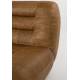 Fauteuil Lounge Wyatt Dutchbone Assise 1 Place Cuir Cognac et Bois Sofa Siège de Salon Rétro 70,5x87x101cm
