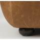 Fauteuil Lounge Wyatt Dutchbone Assise 1 Place Cuir Cognac et Bois Sofa Siège de Salon Rétro 70,5x87x101cm
