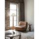 Fauteuil Lounge Wyatt Dutchbone Assise 1 Place Cuir Cognac et Bois Sofa Siège de Salon Rétro 70,5x87x101cm