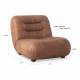Fauteuil Lounge Wyatt Dutchbone Assise 1 Place Cuir Cognac et Bois Sofa Siège de Salon Rétro 70,5x87x101cm