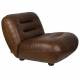 Fauteuil Lounge Wyatt Dutchbone Assise 1 Place Cuir Chocolat et Bois Sofa Siège de Salon Rétro 70,5x87x101cm
