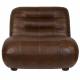 Fauteuil Lounge Wyatt Dutchbone Assise 1 Place Cuir Chocolat et Bois Sofa Siège de Salon Rétro 70,5x87x101cm