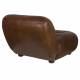 Fauteuil Lounge Wyatt Dutchbone Assise 1 Place Cuir Chocolat et Bois Sofa Siège de Salon Rétro 70,5x87x101cm