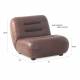 Fauteuil Lounge Wyatt Dutchbone Assise 1 Place Cuir Chocolat et Bois Sofa Siège de Salon Rétro 70,5x87x101cm