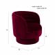 Fauteuil Dorothy Dutchbone Assise de Salon Design Pivotant Siège en Tissu Velours Bordeaux 77x78x79cm