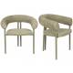 Lot de Deux Chaises Heels Zuiver Duo de Fauteuils de Table en Acier et Tissu Assises de Repas Vert 57x72x76cm