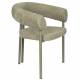 Lot de Deux Chaises Heels Zuiver Duo de Fauteuils de Table en Acier et Tissu Assises de Repas Vert 57x72x76cm