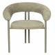 Lot de Deux Chaises Heels Zuiver Duo de Fauteuils de Table en Acier et Tissu Assises de Repas Vert 57x72x76cm