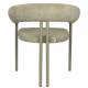 Lot de Deux Chaises Heels Zuiver Duo de Fauteuils de Table en Acier et Tissu Assises de Repas Vert 57x72x76cm