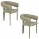 Lot de Deux Chaises Heels Zuiver Duo de Fauteuils de Table en Acier et Tissu Assises de Repas Vert 57x72x76cm