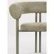Lot de Deux Chaises Heels Zuiver Duo de Fauteuils de Table en Acier et Tissu Assises de Repas Vert 57x72x76cm