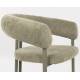 Lot de Deux Chaises Heels Zuiver Duo de Fauteuils de Table en Acier et Tissu Assises de Repas Vert 57x72x76cm