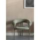 Lot de Deux Chaises Heels Zuiver Duo de Fauteuils de Table en Acier et Tissu Assises de Repas Vert 57x72x76cm