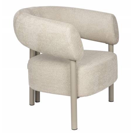 Fauteuil Heels Zuiver Siège de Salon en Acier et Tissu Assise Lounge Beige 70x75x82cm