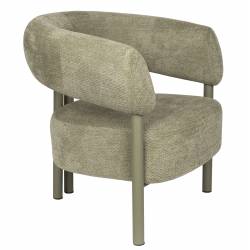 Fauteuil Heels Zuiver Siège de Salon en Acier et Tissu Assise Lounge Vert 70x75x82cm