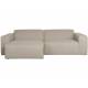 Canapé d'Angle Milka Zuiver Sofa 3 Places Tissu Cappuccino Méridienne Droite Banquette de Salon 70x141x247cm