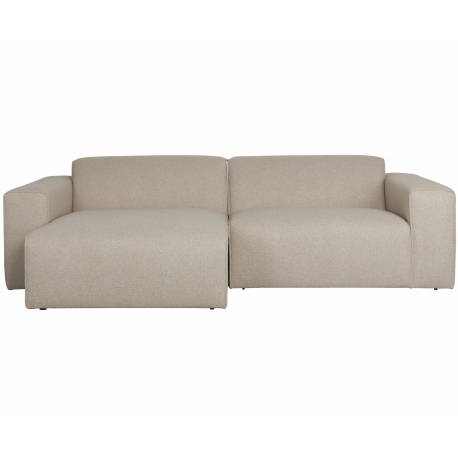 Canapé d'Angle Milka Zuiver Sofa 3 Places Tissu Cappuccino Méridienne Droite Banquette de Salon 70x141x247cm