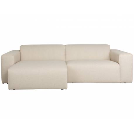 Canapé d'Angle Milka Zuiver Sofa 3 Places Tissu Sable Méridienne Droite Banquette de Salon 70x141x247cm