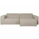 Canapé d'Angle Milka Zuiver Sofa 3 Places Tissu Cappuccino Méridienne Gauche Banquette de Salon 70x141x247cm
