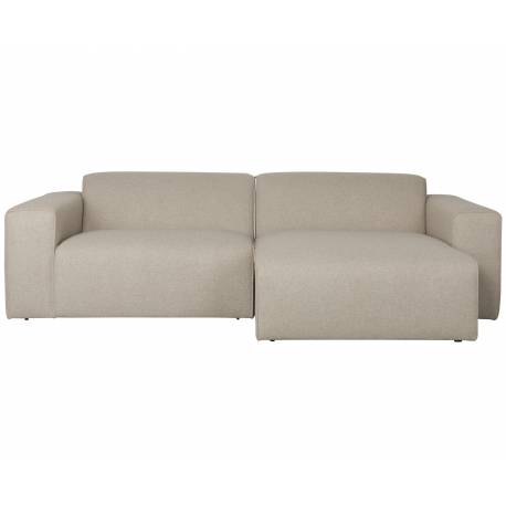 Canapé d'Angle Milka Zuiver Sofa 3 Places Tissu Cappuccino Méridienne Gauche Banquette de Salon 70x141x247cm