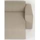 Canapé d'Angle Milka Zuiver Sofa 3 Places Tissu Cappuccino Méridienne Gauche Banquette de Salon 70x141x247cm