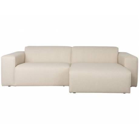 Canapé d'Angle Milka Zuiver Sofa 3 Places Tissu Sable Méridienne Gauche Banquette de Salon 70x141x247cm