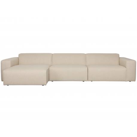 Canapé d'Angle Milka Zuiver Sofa 4,5 Places Tissu Sable Méridienne Droite Banquette de Salon 70x141x350cm