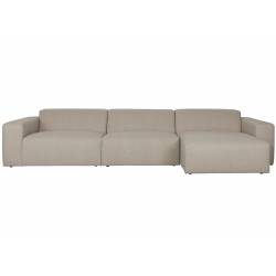 Canapé d'Angle Milka Zuiver Sofa 4,5 Places Tissu Cappuccino Méridienne Gauche Banquette de Salon 70x141x350cm