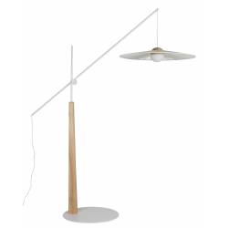 Lampadaire Belle Beige Zuiver Luminaire Eclairage Réglable en Hauteur en Acier, Noyer et Corde 65x180x200cm