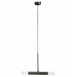 Suspension Double Doppio Dutchbone Luminaire 2 Ampoules Orientable en Acier Noir Antique 11,5x30,5x142,5cm