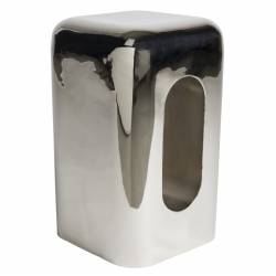 Table d'Appoint Creek Zuiver Bout de Canapé en Acier Argent Sellette Esprit Design Finition Brillante 29x29x48cm