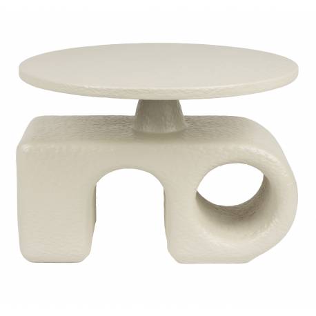 Table d'Appoint Hermit Zuiver Guéridon en Résine Beige Sellette d'Appoint Design Contemporain 40x58x58cm