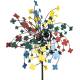 Sublime Eolienne Double Hélices Tuteur Mobile de Jardin en Acier Coloré 25x64x200cm