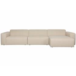 Canapé d'Angle Milka Zuiver Sofa 4,5 Places Tissu Sable Méridienne Gauche Banquette de Salon 70x141x350cm