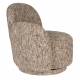 Fauteuil Lounge Rose Multicolore Dutchbone Banquette Pivotante Look Rétro Siège 1 Personne Bois et Tissu 74x76x76cm