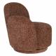 Fauteuil Lounge Rose Bordeaux Dutchbone Banquette Pivotante Look Rétro Siège 1 Personne Bois et Tissu 74x76x76cm