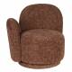 Fauteuil Lounge Rose Bordeaux Dutchbone Banquette Pivotante Look Rétro Siège 1 Personne Bois et Tissu 74x76x76cm