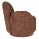Fauteuil Lounge Rose Bordeaux Dutchbone Banquette Pivotante Look Rétro Siège 1 Personne Bois et Tissu 74x76x76cm